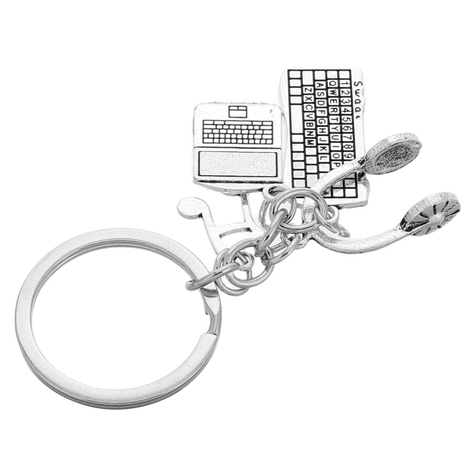 Tech Keychain Accessories - Chaveiro de engenheiro de metal, teclado,