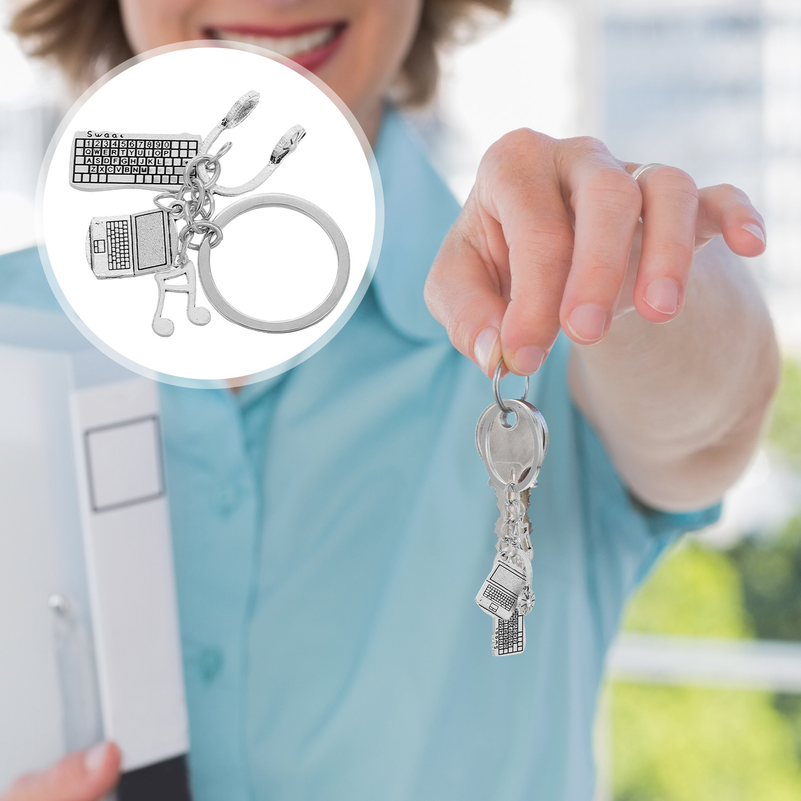 Tech Keychain Accessories - Chaveiro de Engenheiro, Eletrônicos, Teclado, Mouse,